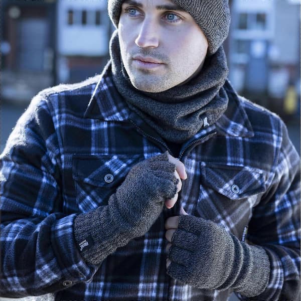 - Termiske fingerløse handsker Kompatibel med mænd Navy One Size