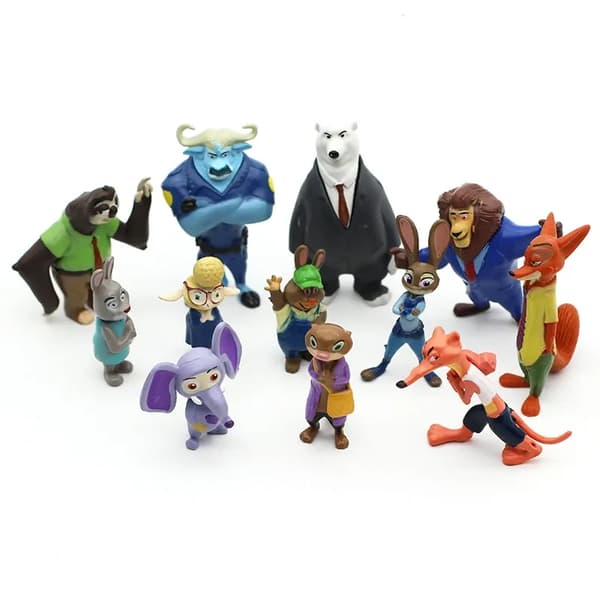 12 stk. Disney Pixar Zootopia Zootropolis Legetøjsactionfigur