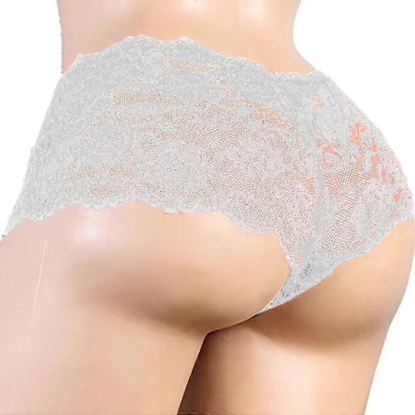 Herr Spets Thong G-string Sissy Panties Erotiska Underkläder Trosor (vit) White L