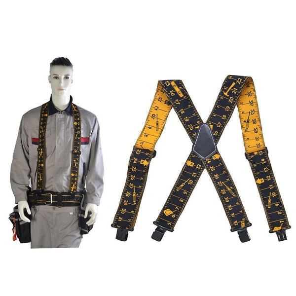 Justerbar elastisk hängslen Heavy Duty remmar med 4 clips Verktygsbälte för män