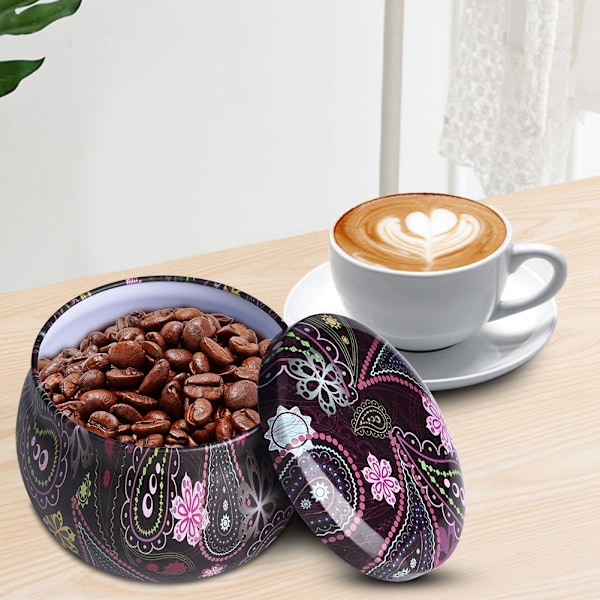 Plåt Förvaringslåda Metallbehållare Hem Kökslåda för te Kaffe Godis Smycken Present (A)