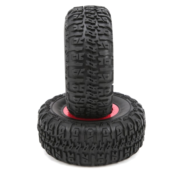 2st hjulfälg och däckset för Traxxas Slash 1/10 RC Short Course Lastbilsdäck Uppgraderingsdelar Röd
