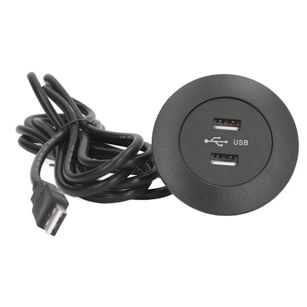 Sofa USB-laderuttak Flush Mount Installasjon Dobbel USB-laderporter Uttak for hjemmebruk Svart