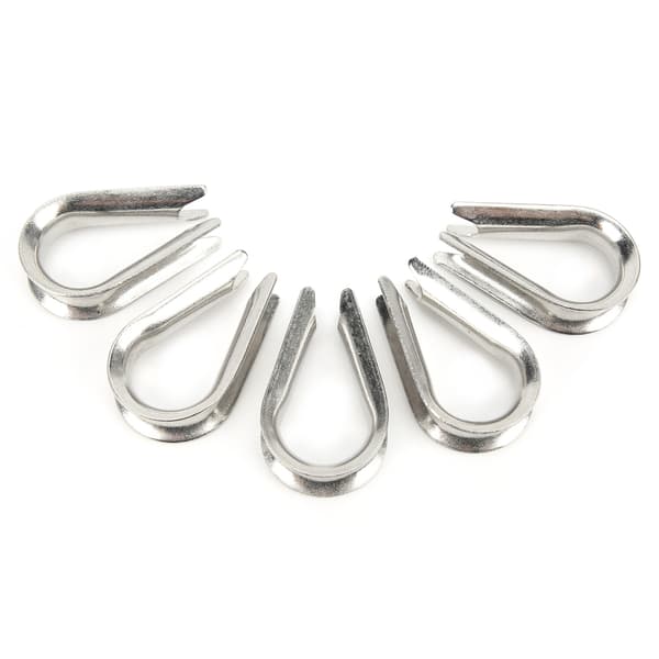 10MM Marine Wire Rope Klemmer i Rustfrit Stål - Kabelbeskyttende Ring, Thimbles, Clips