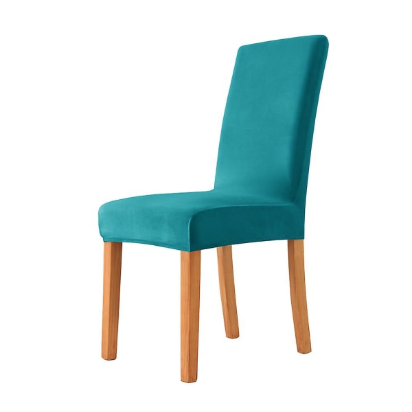 Velvet tuolinpäälliset ruokasaliin Pehmeä, joustava istuinsuoja, pestävä irrotettava tuolinsuojasarja 2 set Turquoise