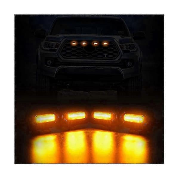 4 stk LED-frontlys, utvendig lampe, røkfarget, biltilbehør