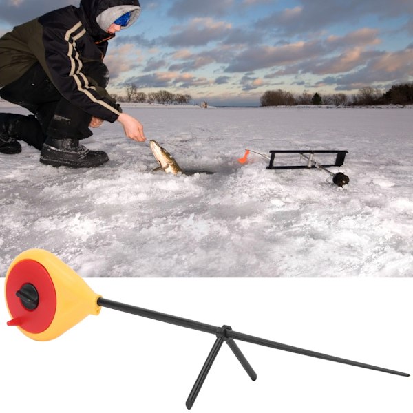 2 stk Mini bærbar utendørs sports isfiske stang fiskeutstyr tilbehør for vinterbruk Gul 19/22cm