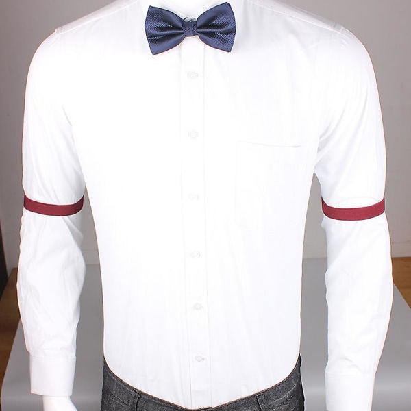 1 par mäns elastiska justerbara armband Anti-halkarmärmskjorta Strumpebandsärmhållare för kvinnor män Bredd 0,78 tum Wine red