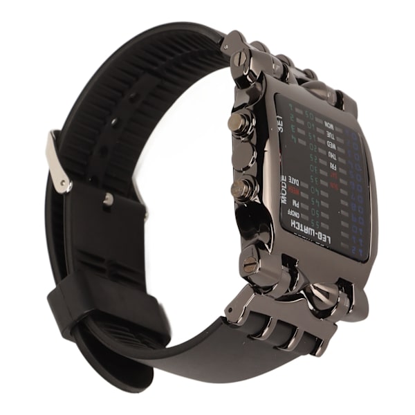Binary Watch Crab Shape Binary Colorful LED Digital Display Silicone Strap Electronic Watch for Boys Men