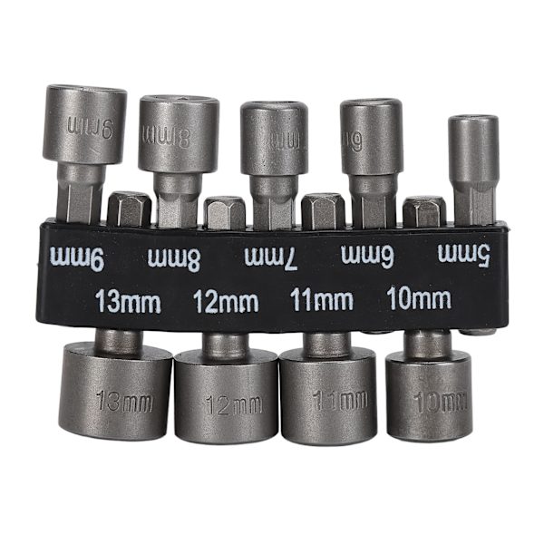 9 stk Socket Bits 1/4in Hex Skaft Krom Vanadium Stål Skruetrækker Sokkel med Opbevaringsholder