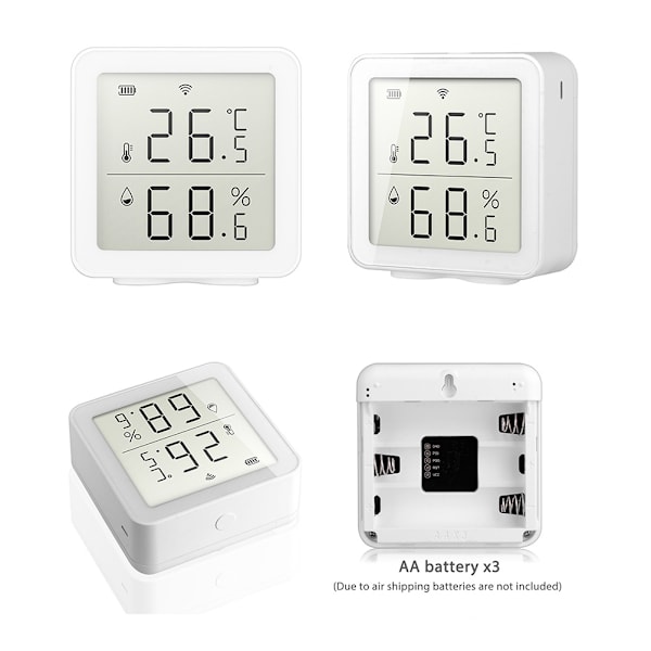 Smart WiFi Fuktighetssensor Hygrometer Utomhus inomhustermometer Digital LCD-skärm Temperaturfuktighetsmätare
