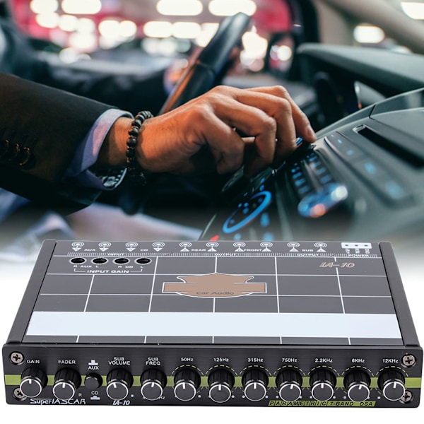 Bil 7 Bands Audio Bas Restaurering Digital Equalizer Lydkontrol IA-10