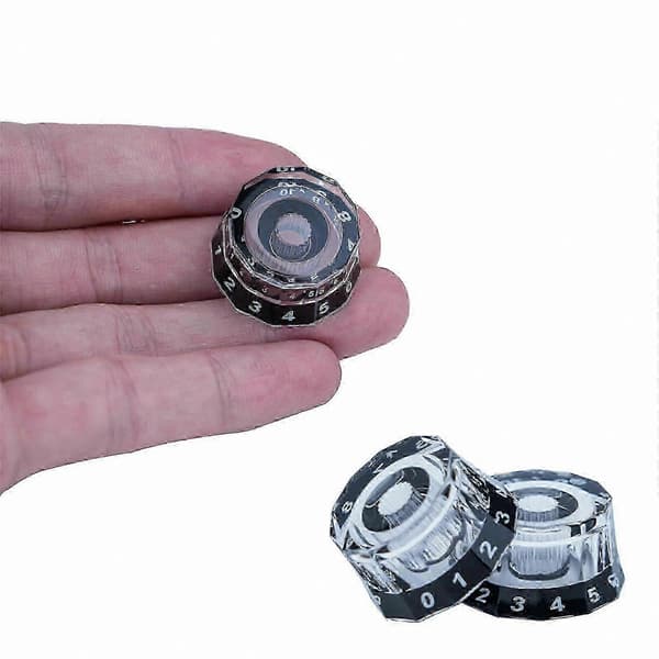 4-pack akryl gitarrknoppar volym tonhastighetskontroll för elbas 6 mm hål svart brun brown