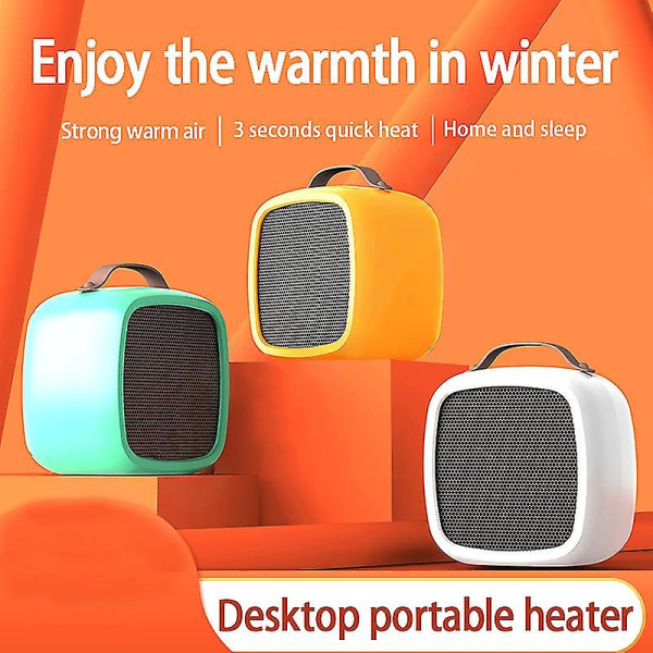 Mini Heater Ptc Keramisk Värmefläkt Värmare Med Eu Plug White