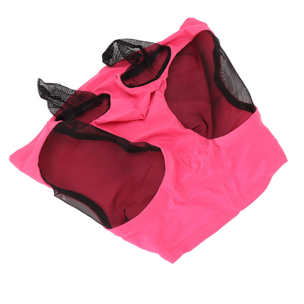 Heste-Net Fluemaske Åndbar Elastisk Hesteansigtsmaske med Ørebeskyttelse Rideudstyr til Ridesport Rose Red