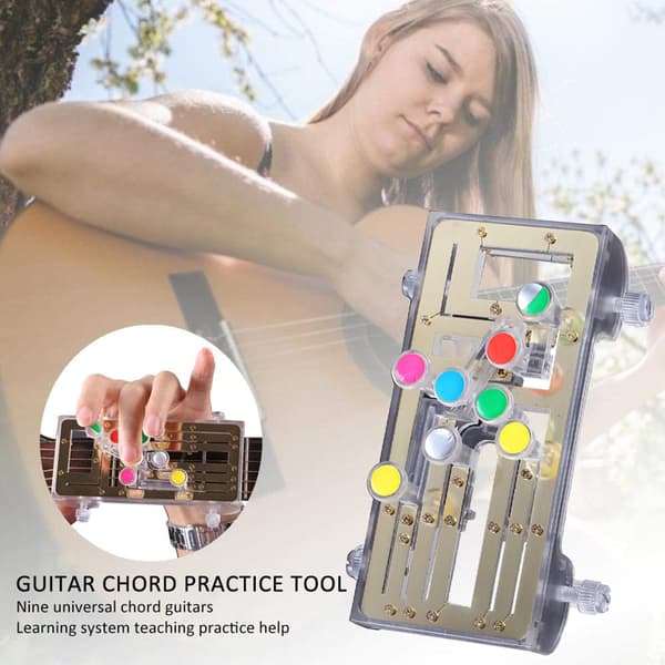 Gitarrackordövningsverktyg Gitarrinlärningssystem Inlärningsövningshjälp med 6 universella ackord