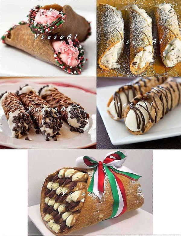 16 stk. Cannoli-rør, rustfri stålforme, non-stick forme, flødehorn, wienerbrødsforme til croissant, fløderulle