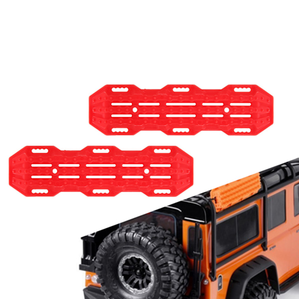 2 stk Anti-skli Auto Hjelpebrett For 1/10 RC Crawler Bil RC Modell Klatring Kjøretøy Dekorasjon(Rød )
