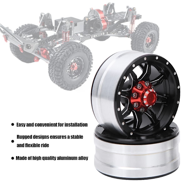 4 st 1,9 tum Aluminiumfälgar Nav Fit för Trx4 Scx10 D90 1/10 RC Bilmodell