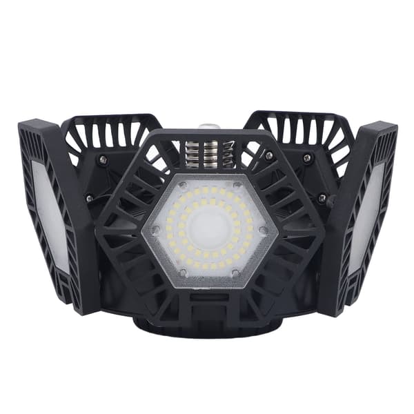 Garage LED loft arbejdslys 5 foldbart panel 120W AC 85‑277V til værkstedslager