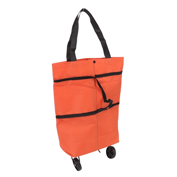 Varukorg Vikbar väska Stor kapacitet Dragkedja Design Oxfordduk med hjul för Camping Orange