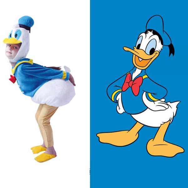 Anders And Børnekostume med Gratis Hat [LD] XL