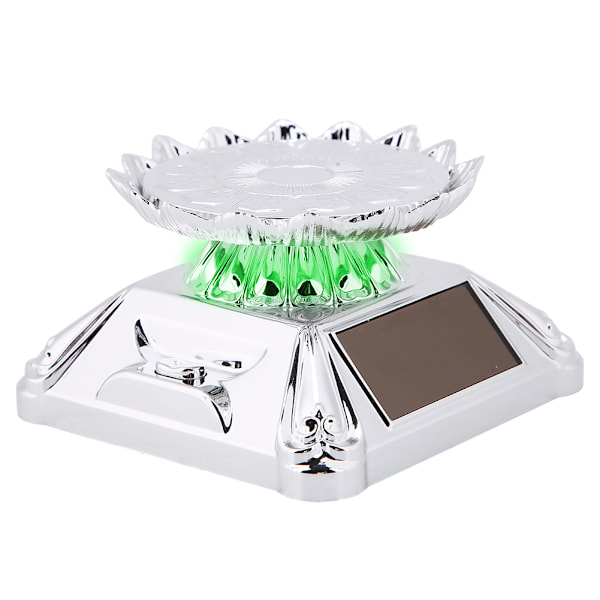 Solar Showcase 360 ​​roterende skiveplate Klokker Telefon Smykker Ring Display Stativ (sølv)