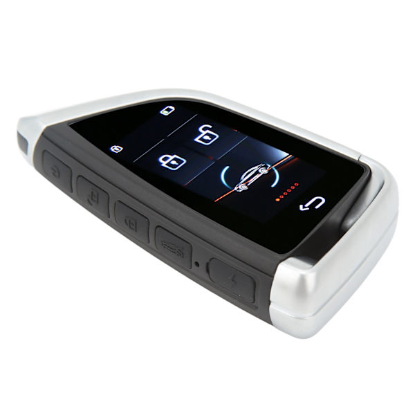Smart fjärrkontroll bilnyckel LCD-skärm Anti Lost Bluetooth 5.0 Keyless Entry Autolås Nyckelbricka för ett klick Start Bil Silver