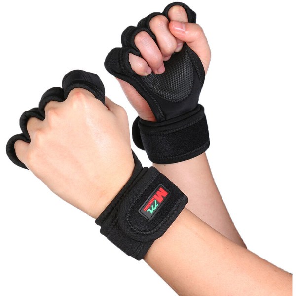 Vektløftingshansker Håndleddsbeskyttelse Treningshansker for pull-ups Kroppsbygging Styrkeløfttrening Håndleddsstøtte for menn og kvinner, modell: M