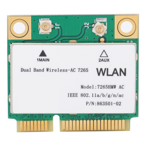 Trådlöst nätverkskort Dual Band 7265HMW 802.11AC Mini PCIE WiFi BT4.2 Adapter 2 antenner