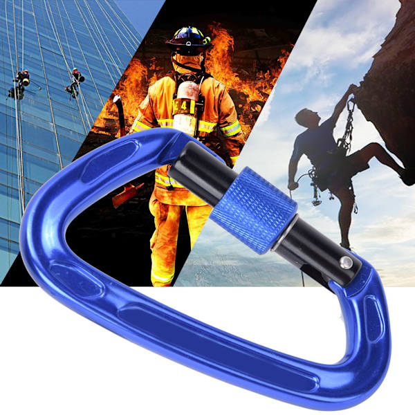 7075 Flygplansaluminium Master Lock Karabiner Säkerhetsspänne Säkerhetsutrustning Utrustning för utomhusklättring blå