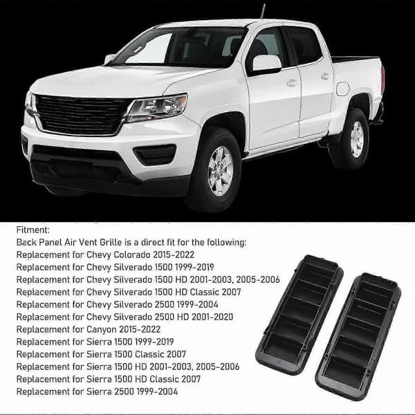 2 stk. bageste luftventilationsgitter 13596856 erstatning for Chevy Silverado 1500 2500 3500 HD