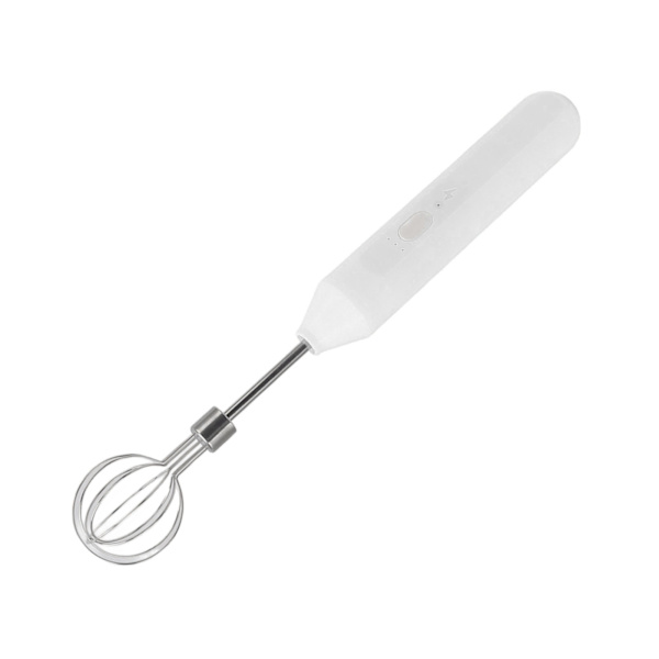 Elektrisk handmixer med tre olika hastigheter Batteridriven handhållen mjölkskummare för hembakning vit