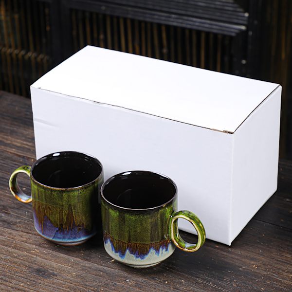 2 kpl keraaminen kahvimuki Special Active Glaze Suuri kahvimuki toimistolle 150ml Tilavuus Vihreä