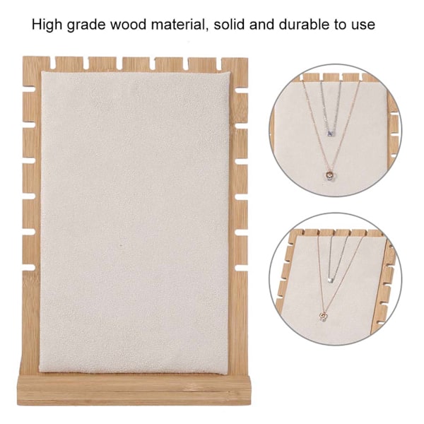 Tre Halskjede Armbånd Henger Smykker Organizer Display Holder Stativ Stativ (Beige)