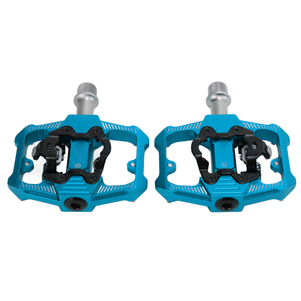 Cykelpedal med dubbla funktioner Platta clipless klotsar 3 tätade lager MTB-cykelpedal för SPDBlue