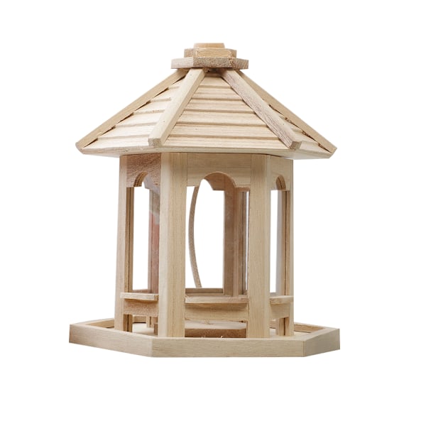 Trähus fågelmatare Hängande foderstation Hollow Bird Feeder
