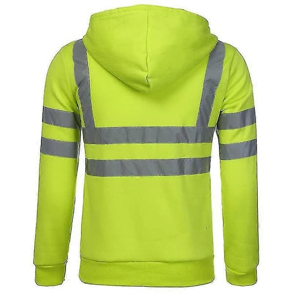 Herr Hi Vis Viz Hoodie Sweatshirt Säkerhetsjacka med hög synlighet M