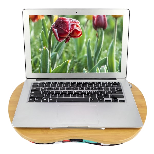 Multifunksjonelt mini bærbart bordstativ for laptop med pute Sengestøtte for hjemmekontoret (Blomstermønster)
