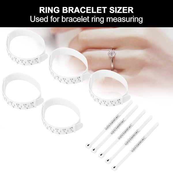 5 st Ring Sizer UK Finger Armband Mått Mätare Smycken Mättillbehör