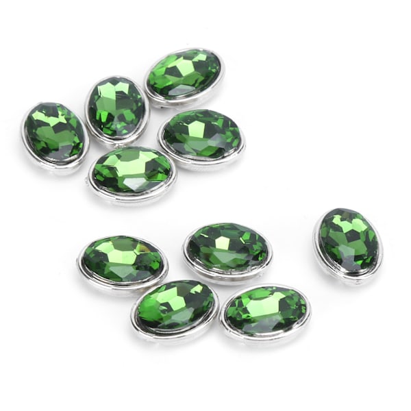 10 kpl Kynsistrassi 10x14mm Soikea Kynnetön Reunustus Irrotetut Vaatteet Laukut Kengät Hatut Käsinommellut Tarvikkeet (Vihreä)