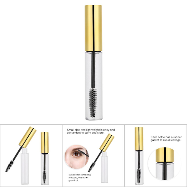 5 farver 10 ml Tom Mascara Tube med øjenvippebørste Tom Mascara beholder flaske #2