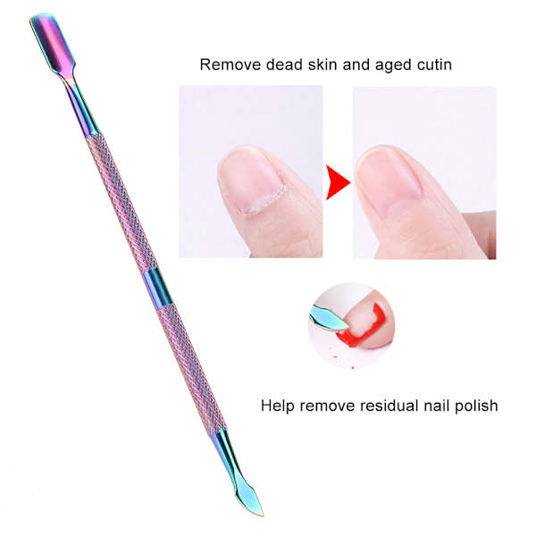4 st rostfritt stål nagelbandsskjutare med dubbla ändar stålpusher Dead Skin Remover (4st set)