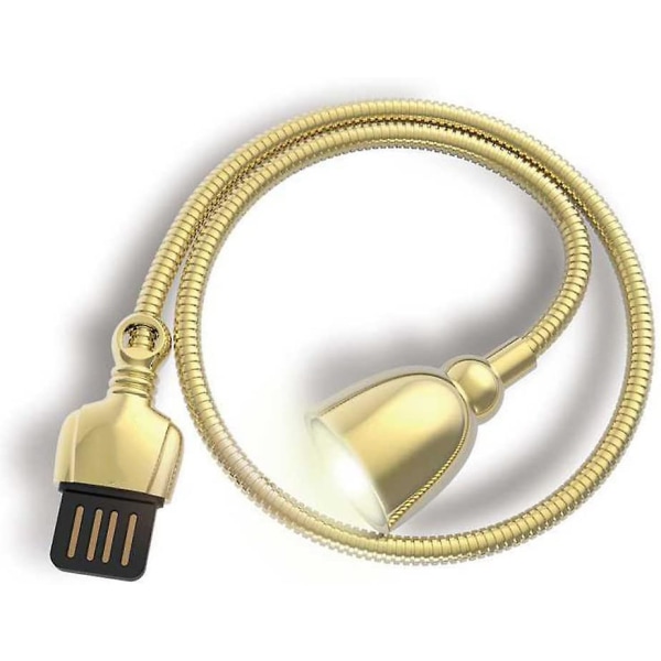 Led USB Bordslampa Flexibel Svanhals För Powerbank, PC Notebook Golden