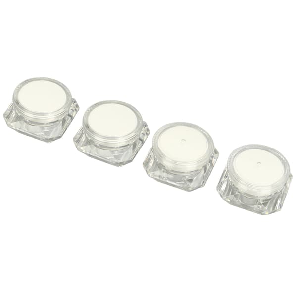 Diamond Look Compact Makeup Tom Container - 4st plastkrämburk för utomhusresor och camping