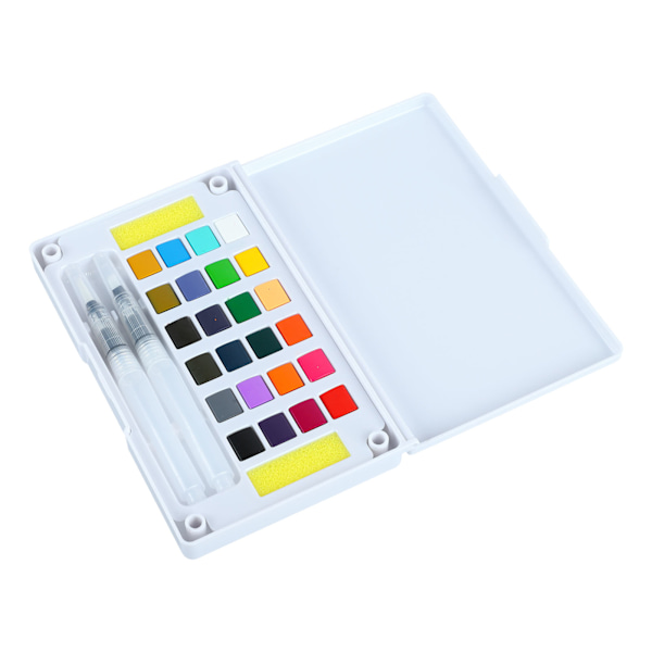 24 Farver Akvarelfarvesæt med Palette til Voksne Børn Sikker Nem Farveblanding Solid Akvarelfarve til Tegning