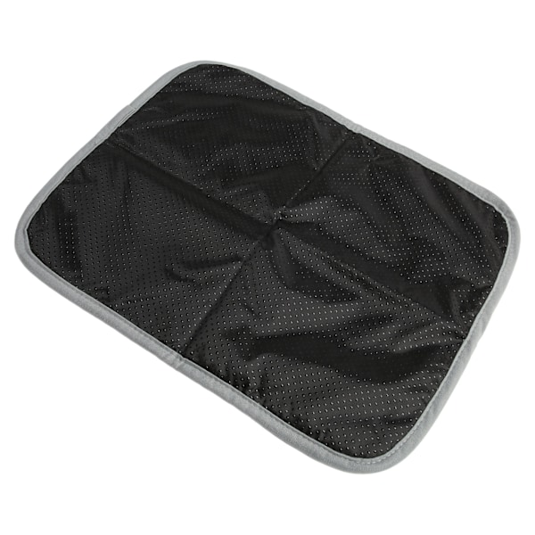 Pet Varmepude Kat Varm Matte Hund Soveseng Matte Pude Skidproof til hjem vinter Mørkeblå med grå trimning XL
