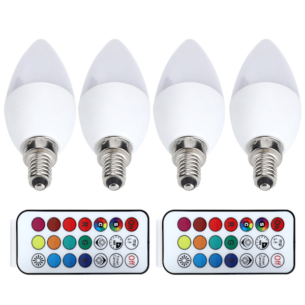 3W RGB färgskiftande ljusglödlampa med fjärrkontroll för heminredning 85265V(E12 RGbPure White 6000K)