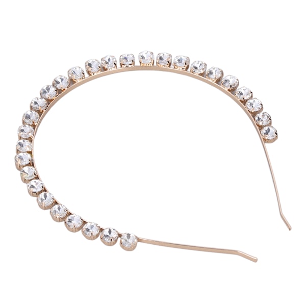 Hårband med strass, elastiskt, justerbart, utsökt, elegant kristallhårband för bröllop, dansfester, fotorekvisita, vit