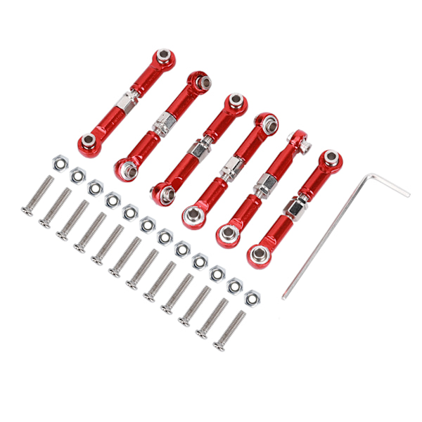 6 stk metall dragstang fjernkontroll biltilbehør for Wltoys 1/18 A959 RC bil